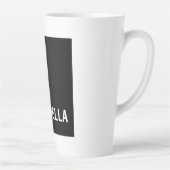 プロフェッショナルミニマル名前をカスタムする白黒 カフェラテマグ (右)