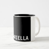 プロフェッショナルミニマル名前をカスタムする白黒 ツートーンマグカップ (正面右)