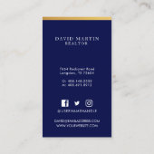 プロフェッショナルミニマル実在Estate Agent写真 名刺 (裏面)