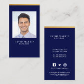 プロフェッショナルミニマル実在Estate Agent写真 名刺 (正面/裏面)