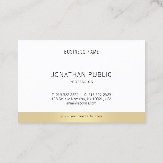 プロフェッショナルミニマル平野エレガント金ゴールド白 名刺 (裏面)