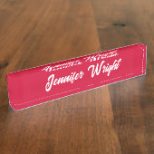 プロフェッショナルミニマル平野モダンさくらんぼ赤 デスクネームプレート (側面)