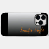 プロフェッショナルミニマル手書きグレー黒 Case-Mate iPhoneケース (裏面 (横))