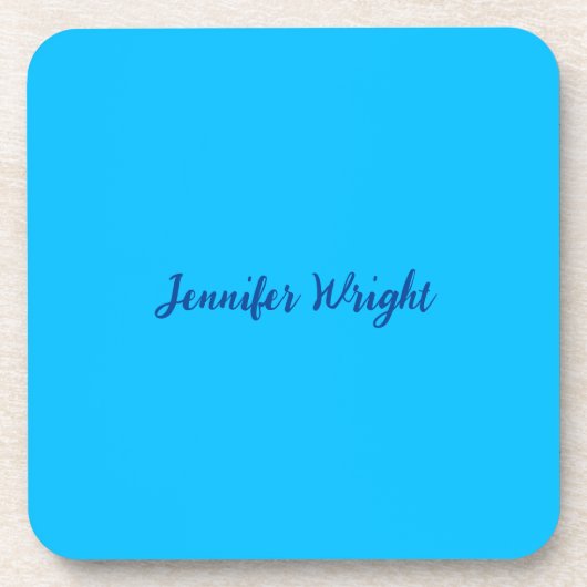 プロフェッショナルミニマル手書きスカイブルー コースター (正面)