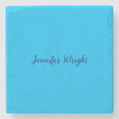 プロフェッショナルミニマル手書きスカイブルー ストーンコースター (正面)