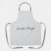 プロフェッショナルミニマル手書き白灰色 エプロン (正面)