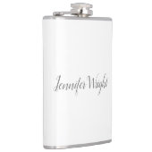 プロフェッショナルミニマル手書き白灰色 フラスク (右)