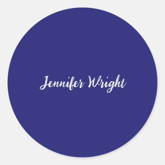 プロフェッショナルミニマル手書き青 ラウンドシール (正面)