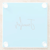 プロフェッショナルミニマル書名スカイブルー ガラスコースター (裏面)