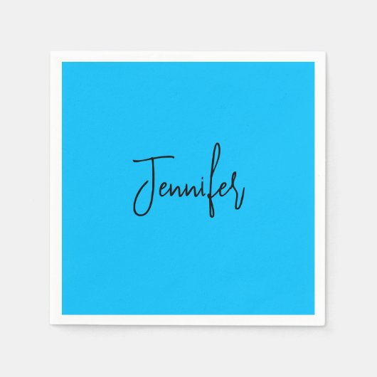 プロフェッショナルミニマル書名スカイブルー スタンダードカクテルナプキン (正面)