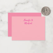 プロフェッショナルミニマル書道ライトピンク ノートカード (正面/裏面インサイチュ)