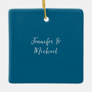 プロフェッショナルミニマル海ブルー書 セラミックオーナメント