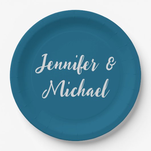 プロフェッショナルミニマル海ブルー書 ペーパープレート (正面)