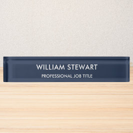 プロフェッショナルミニマル海軍ブルー従業員スタッフ デスクネームプレート