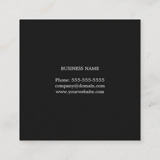 プロフェッショナルミニマル白黒コンサルタント スクエア名刺 (裏面)