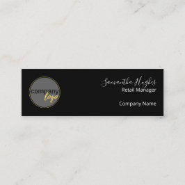 プロフェッショナルミニマル白黒ビジネスロゴ スキニー名刺