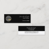 プロフェッショナルミニマル白黒ビジネスロゴ スキニー名刺 (正面/裏面)