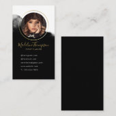 プロフェッショナルミニマル白黒金ゴールド写真 名刺 (正面/裏面)
