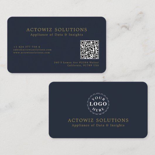 プロフェッショナルミニマル編集可能な情報 名刺 (正面/裏面)