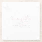 プロフェッショナルミニマル赤モダン白 ガラスコースター (裏面)