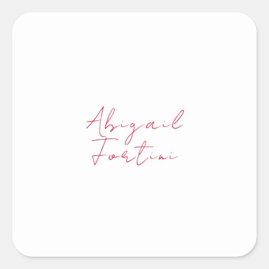 プロフェッショナルミニマル赤モダン白 スクエアシール (正面)