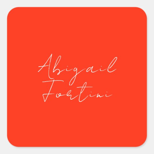 プロフェッショナルミニマル赤モダン白 スクエアシール (正面)