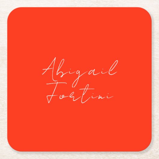 プロフェッショナルミニマル赤モダン白 スクエアペーパーコースター (正面)