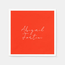 プロフェッショナルミニマル赤モダン白 スタンダードカクテルナプキン