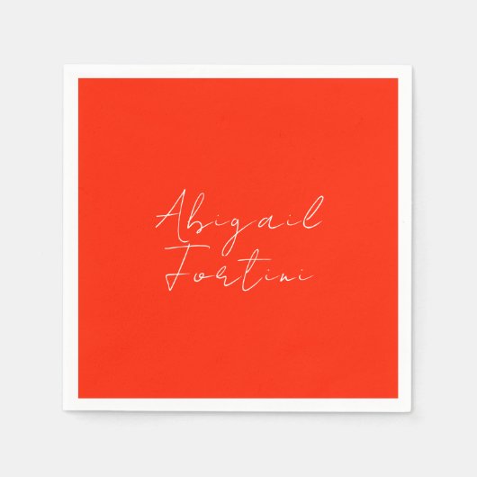 プロフェッショナルミニマル赤モダン白 スタンダードカクテルナプキン (正面)