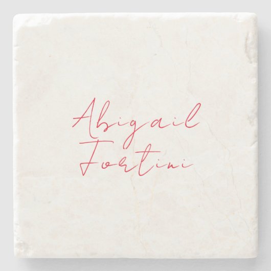 プロフェッショナルミニマル赤モダン白 ストーンコースター (正面)