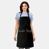 プロフェッショナルミニマル追加名パーソナライズされた エプロン (着用した状態)