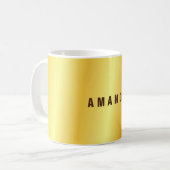 プロフェッショナルミニマル金ゴールドの色あなたの名前を追加 コーヒーマグカップ (正面左)