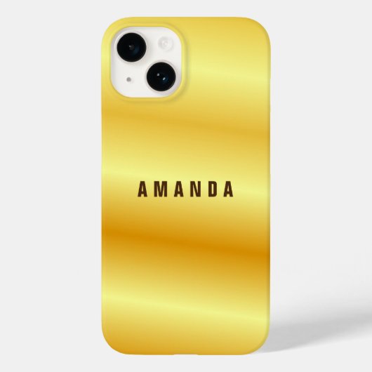 プロフェッショナルミニマル金ゴールドの色あなたの名前を追加 Case-Mate iPhoneケース (裏面)