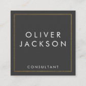 プロフェッショナルミニマル金ゴールドグレー スクエア名刺 (正面)