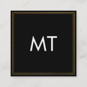 プロフェッショナルミニマル金ゴールド縁どモノグラム スクエア名刺 (裏面)