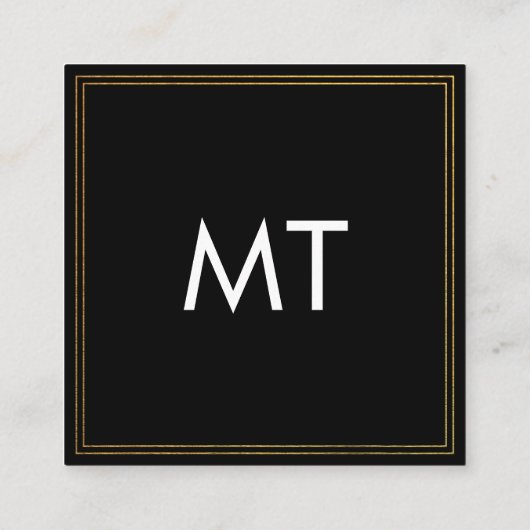 プロフェッショナルミニマル金ゴールド縁どモノグラム スクエア名刺 (裏面)