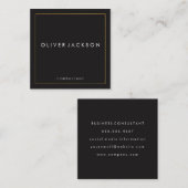 プロフェッショナルミニマル金ゴールド縁ど スクエア名刺 (正面/裏面)