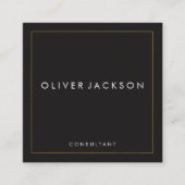 プロフェッショナルミニマル金ゴールド縁ど スクエア名刺 (正面)