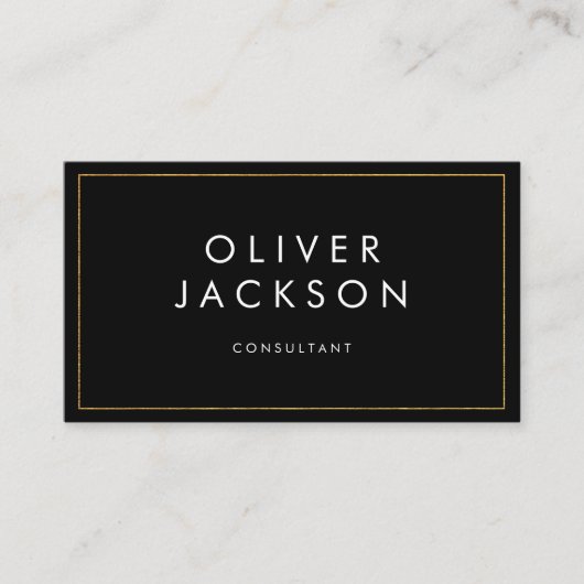 プロフェッショナルミニマル金ゴールド縁ど 名刺 (正面)