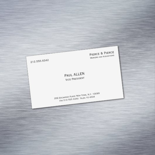 プロフェッショナルミニマル黒白エレガント マグネット名刺 (インサイチュ)