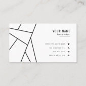 プロフェッショナルミニマル黒白ラグジュアリー 名刺 (裏面)