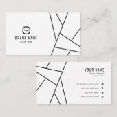 プロフェッショナルミニマル黒白ラグジュアリー 名刺 (正面/裏面)