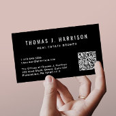 プロフェッショナルミニマルQRコードブラック 名刺