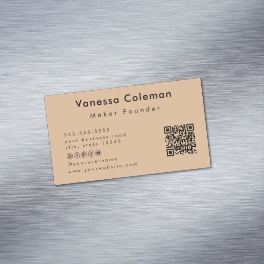プロフェッショナルミニマルQrコード素朴名刺 マグネット名刺 (インサイチュ)
