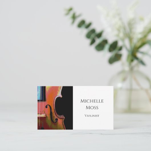 プロフェッショナルミュージシャンエレガントヴァイオリンミュージカル 名刺 (スタンド正面)