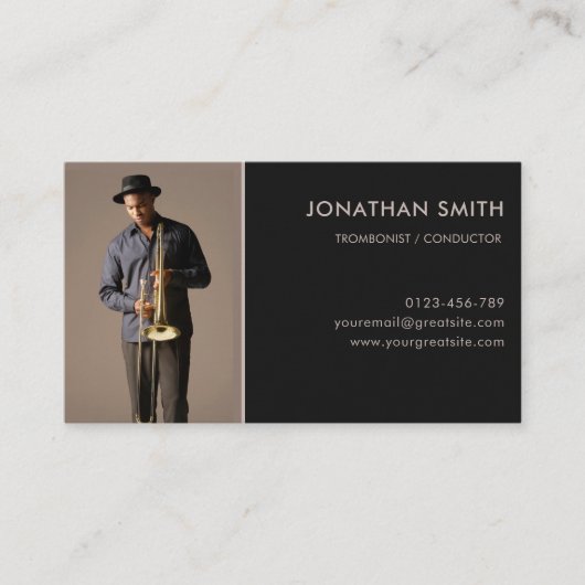 プロフェッショナルミュージシャンカスタムフォトブモダンラック 名刺 (正面)
