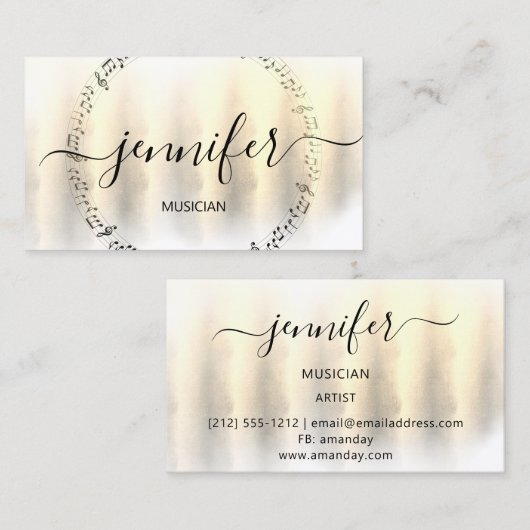 プロフェッショナルミュージシャン芸術的DJ 3D金ゴールド 名刺 (正面/裏面)