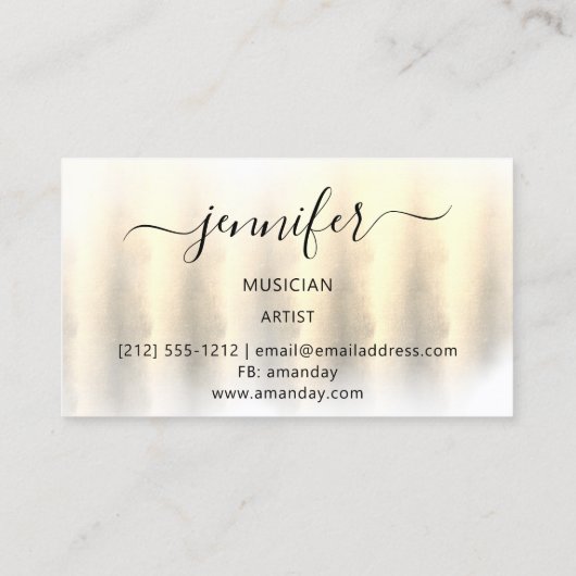 プロフェッショナルミュージシャン芸術的DJ 3D金ゴールド 名刺 (裏面)