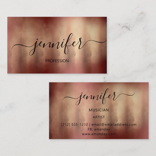 プロフェッショナルミュージシャンDJ芸術的絵を描金ゴールド 名刺 (正面/裏面)