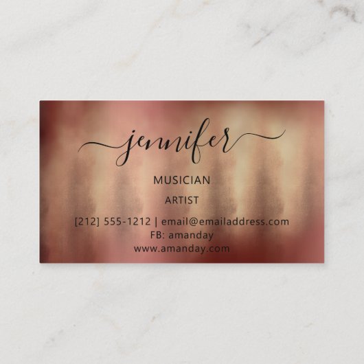プロフェッショナルミュージシャンDJ芸術的絵を描金ゴールド 名刺 (裏面)